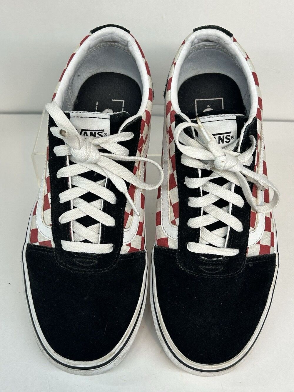 Vans Off The Wall Women’s Red Checkered Black Sneakers Shoes Size 9.5